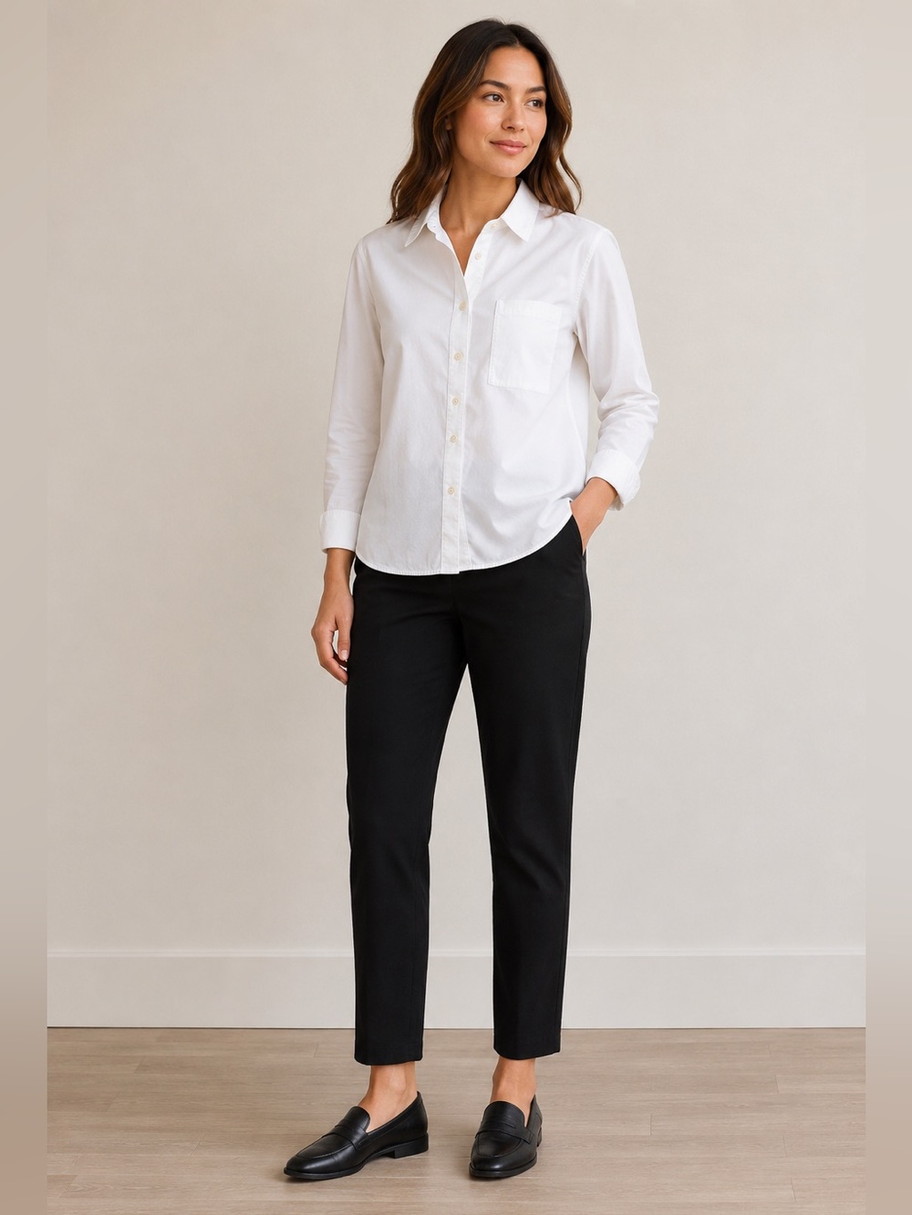 Lululemon Cotton Blend Poplin Button Down Shirt White SP Small Petite